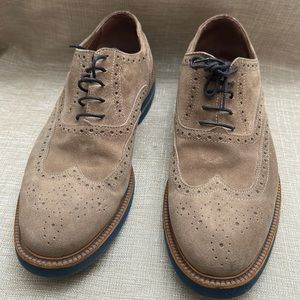 To Boot New York Men’s Suede Wingtip Shoes Rare Blue Soles Size 10 Made in Italy